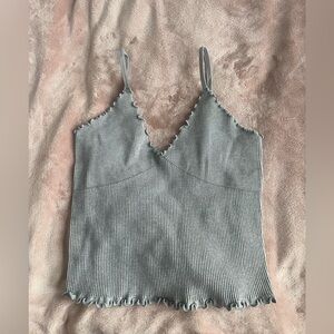 Grey Tank Crop Top